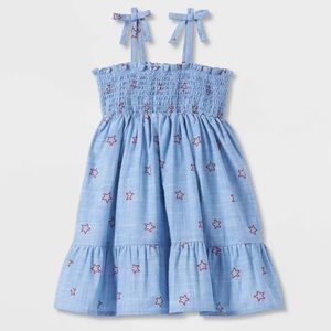 Toddler girls Chambray star smocked tank top dress Cat & Jack size 2T new